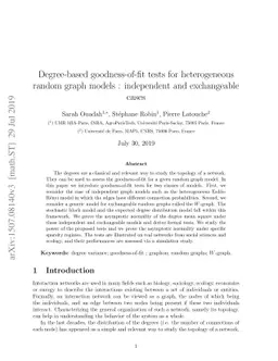 Degree-based goodness-of-fit tests for heterogeneous random graph models
  : independent and exchangeable cases