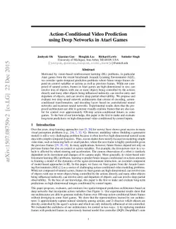 Action-Conditional Video Prediction using Deep Networks in Atari Games