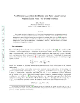 An Optimal Algorithm for Bandit and Zero-Order Convex Optimization with
  Two-Point Feedback