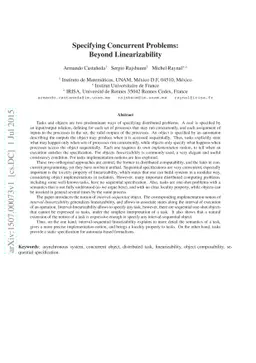 Specifying Concurrent Problems: Beyond Linearizability