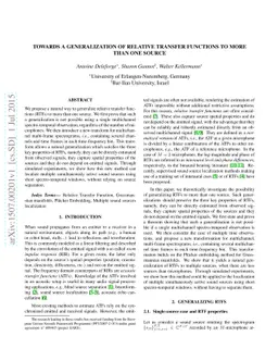 Towards a Generalization of Relative Transfer Functions to More Than One
  Source