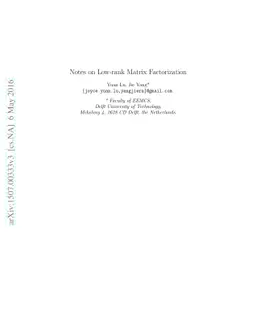 Notes on Low-rank Matrix Factorization