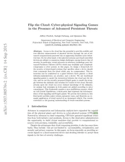 Flip the Cloud: Cyber-Physical Signaling Games in the Presence of
  Advanced Persistent Threats