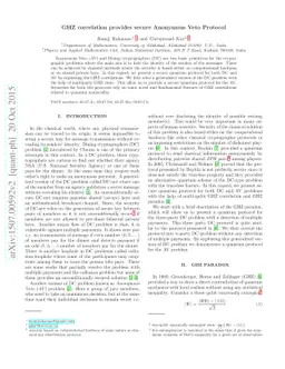 GHZ correlation provides secure Anonymous Veto Protocol