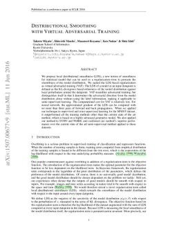 Distributional Smoothing with Virtual Adversarial Training