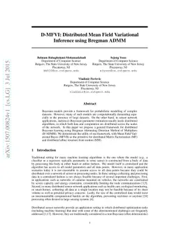 D-MFVI: Distributed Mean Field Variational Inference using Bregman ADMM