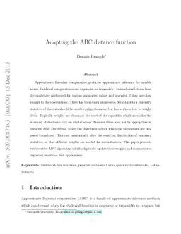 Adapting the ABC distance function
