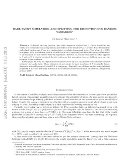 Rare Event Simulation and Splitting for Discontinuous Random Variables