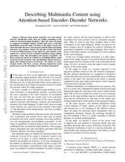 Describing Multimedia Content using Attention-based Encoder--Decoder
  Networks
