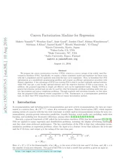 Convex Factorization Machine for Regression