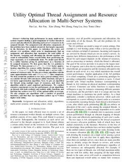 Utility Optimal Thread Assignment and Resource Allocation in
  Multi-Server Systems