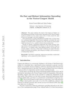 On Fast and Robust Information Spreading in the Vertex-Congest Model