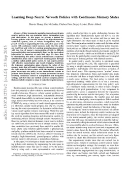 Learning Deep Neural Network Policies with Continuous Memory States