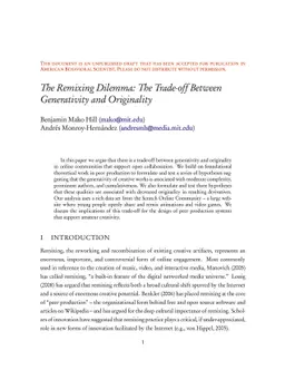 The Remixing Dilemma: The Trade-off Between Generativity and Originality