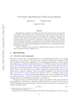 Uncertainty Quantification Under Group Sparsity