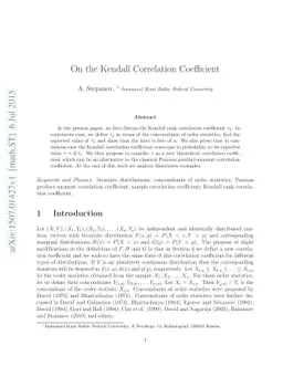 On the Kendall Correlation Coefficient