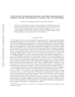 Functional Cramer-Rao bounds and Stein estimators in Sobolev spaces, for
  Brownian motion and Cox processes