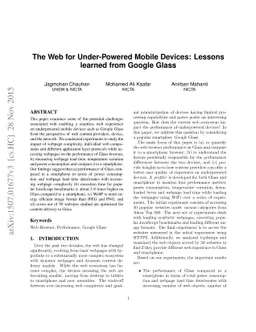 The Web for Under-Powered Mobile Devices: Lessons learned from Google
  Glass
