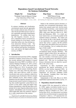 Dependency-based Convolutional Neural Networks for Sentence Embedding