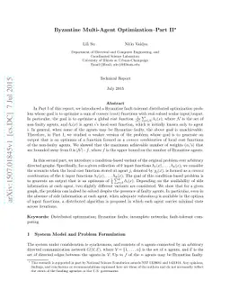 Byzantine Multi-Agent Optimization: Part II