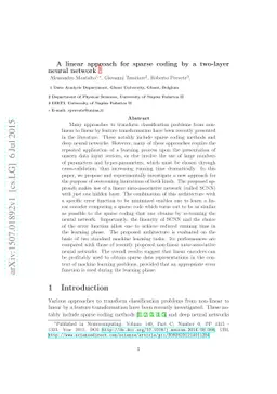 A linear approach for sparse coding by a two-layer neural network