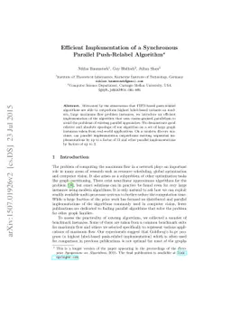 Efficient Implementation of a Synchronous Parallel Push-Relabel
  Algorithm