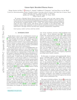 Linear-Optic Heralded Photon Source