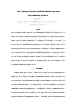 SAR Imaging of Moving Target based on Knowledge-aided Two-dimensional
  Autofocus