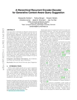 A Hierarchical Recurrent Encoder-Decoder For Generative Context-Aware
  Query Suggestion