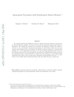 Anonymous Processors with Synchronous Shared Memory