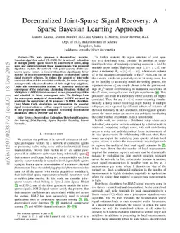 Decentralized Joint-Sparse Signal Recovery: A Sparse Bayesian Learning
  Approach