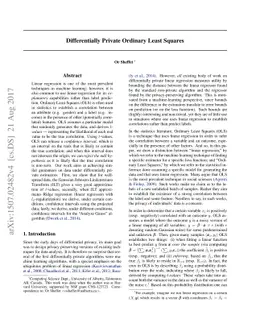 Differentially Private Ordinary Least Squares