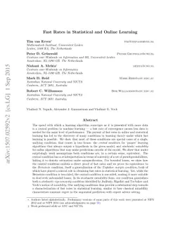 Fast rates in statistical and online learning
