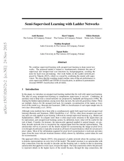 Semi-Supervised Learning with Ladder Networks