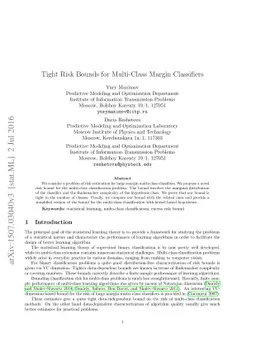Tight Risk Bounds for Multi-Class Margin Classifiers