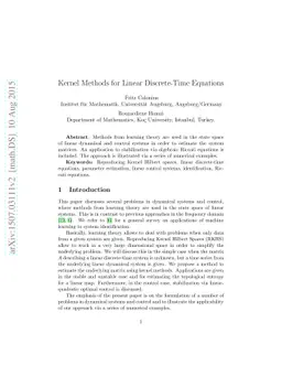 Kernel Methods for Linear Discrete-Time Equations