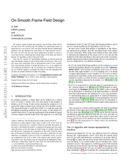 On Smooth 3D Frame Field Design
