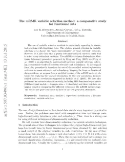 The mRMR variable selection method: a comparative study for functional
  data