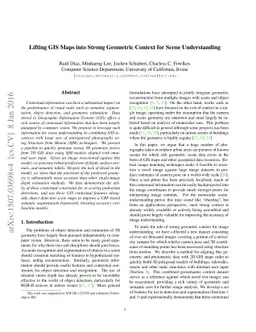 Lifting GIS Maps into Strong Geometric Context for Scene Understanding