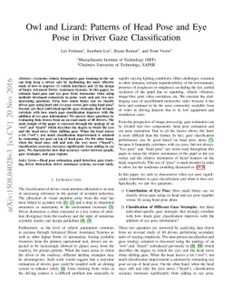 Owl and Lizard: Patterns of Head Pose and Eye Pose in Driver Gaze
  Classification