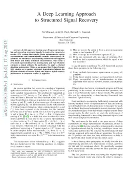 A Deep Learning Approach to Structured Signal Recovery