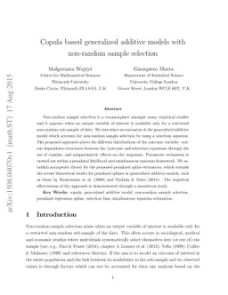 Copula based generalized additive models with non-random sample
  selection