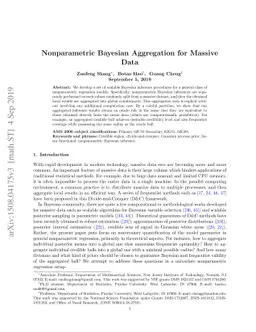 Nonparametric Bayesian Aggregation for Massive Data
