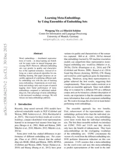 Learning Meta-Embeddings by Using Ensembles of Embedding Sets