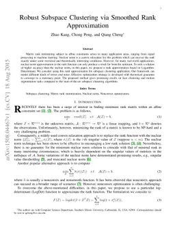 Robust Subspace Clustering via Smoothed Rank Approximation