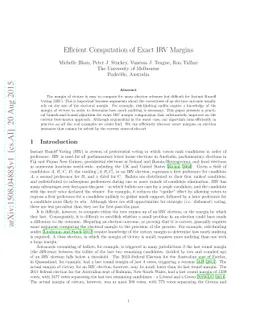 Efficient Computation of Exact IRV Margins