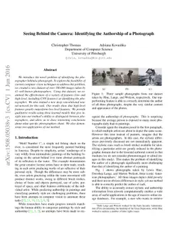 Seeing Behind the Camera: Identifying the Authorship of a Photograph