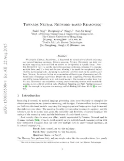 Towards Neural Network-based Reasoning