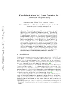 Unsatisfiable Cores and Lower Bounding for Constraint Programming