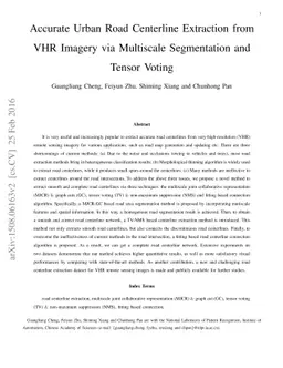 Accurate Urban Road Centerline Extraction from VHR Imagery via
  Multiscale Segmentation and Tensor Voting